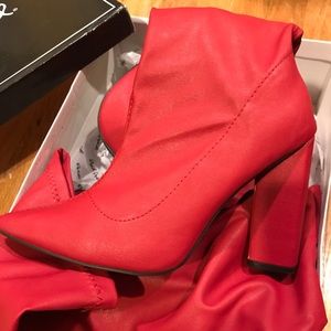 RED OVER THE KNEE BOOTS *WORN ONCE*